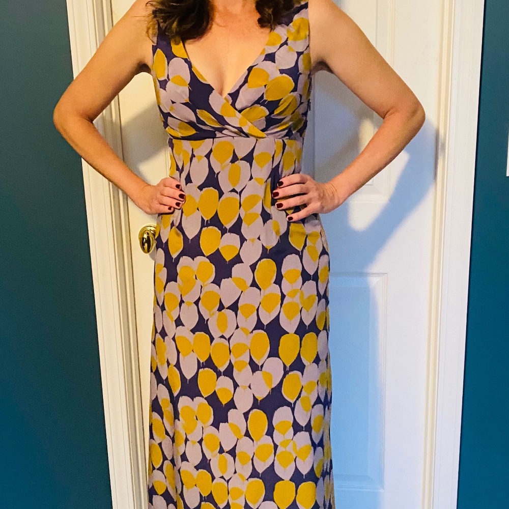 Boden Limited Edition Blue Silk Maxi Size 4